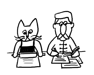 挿絵,猫と翻訳家